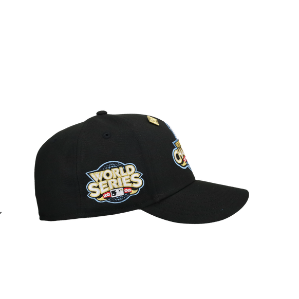 New York Yankees 2009 World Series Script Black/Blue Brim 59Fifty Fitted Hat