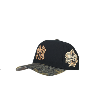 New York Yankees 1998 WS Green Camo Metallic Mitchell & Ness A Frame Snapback Hat