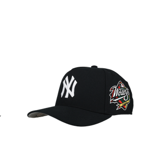 New York Yankees 1998 WS Black Metallic Mitchell & Ness A Frame Snapback Hat