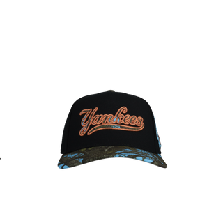 New York Yankees 1998 WS Blue Camo Metallic Mitchell & Ness A Frame Snapback Hat