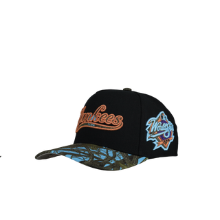 New York Yankees 1998 WS Blue Camo Metallic Mitchell & Ness A Frame Snapback Hat