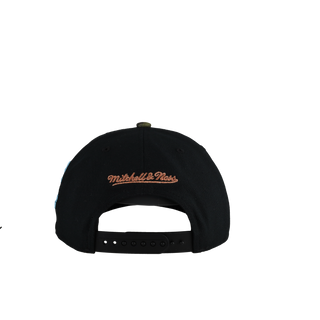 New York Yankees 1998 WS Blue Camo Metallic Mitchell & Ness A Frame Snapback Hat