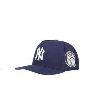 New York Yankees 50th Year Navy/Pink Metallic Mitchell & Ness A Frame Snapback Hat