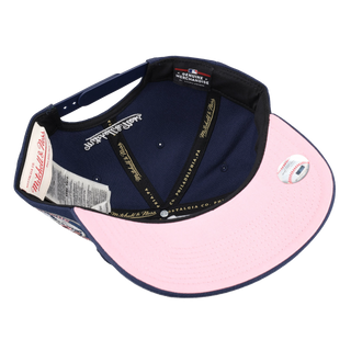 New York Yankees 50th Year Navy/Pink Metallic Mitchell & Ness A Frame Snapback Hat
