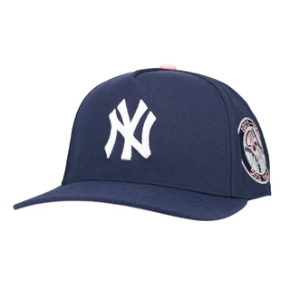 New York Yankees 50th Year Navy/Pink Metallic Mitchell & Ness A Frame Snapback Hat