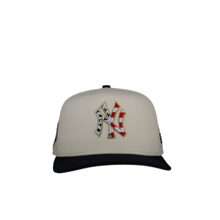 New York Yankees Chrome USA Off White/Navy 9Fifty A Frame Snapback Hat