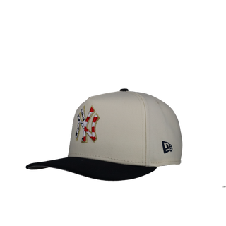 New York Yankees Chrome USA Off White/Navy 9Fifty A Frame Snapback Hat