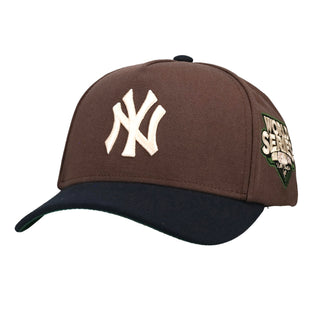 New York Yankees 2009 WS Black/Brown Mitchell & Ness A Frame Snapback Hat