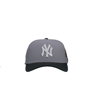 New York Yankees 1998 WS Grey/Dark Grey Metallic Mitchell & Ness A Frame Snapback Hat