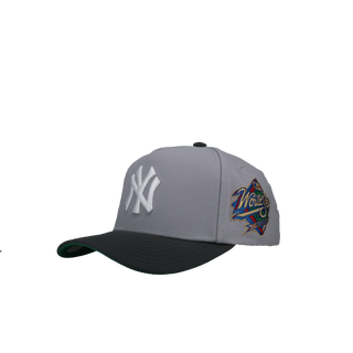 New York Yankees 1998 WS Grey/Dark Grey Metallic Mitchell & Ness A Frame Snapback Hat