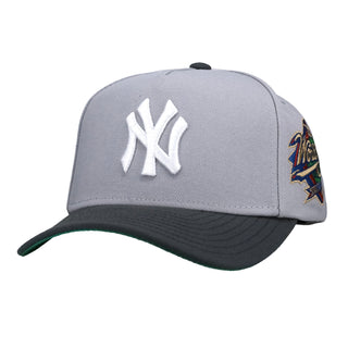 New York Yankees 1998 WS Grey/Dark Grey Metallic Mitchell & Ness A Frame Snapback Hat
