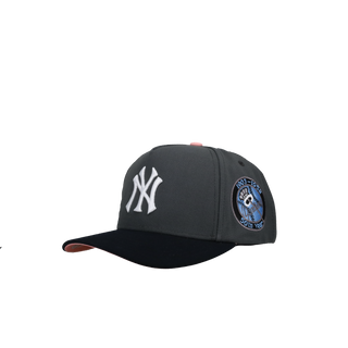 New York Yankees 50th year Graphite/Black Metallic Mitchell & Ness A Frame Snapback Hat