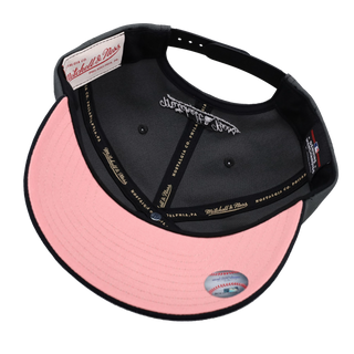 New York Yankees 50th year Graphite/Black Metallic Mitchell & Ness A Frame Snapback Hat