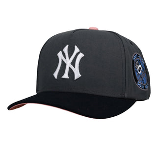 New York Yankees 50th year Graphite/Black Metallic Mitchell & Ness A Frame Snapback Hat