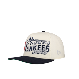 New York Yankees 1903 Team Color 9Fifty A Frame Snapback Hat (Green Brim) Version 1