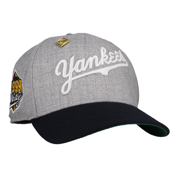 New York Yankees 1999 World Series Vintage Heather Grey/Navy 59Fifty Fitted Hat