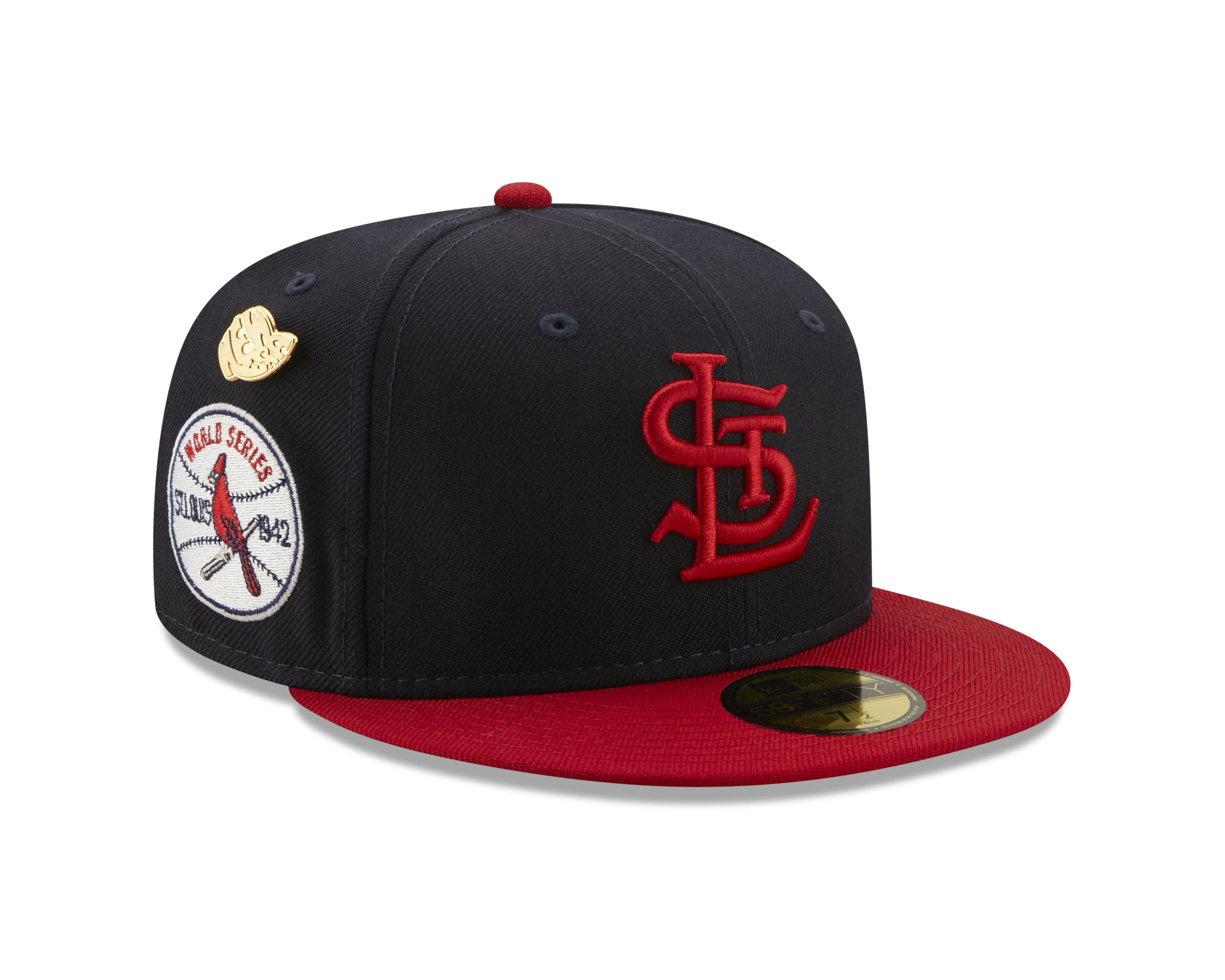 New Era 59Fifty St Louis Cardinals Fitted Hat Size 7 5/8 Red UV ASG Side  Patch