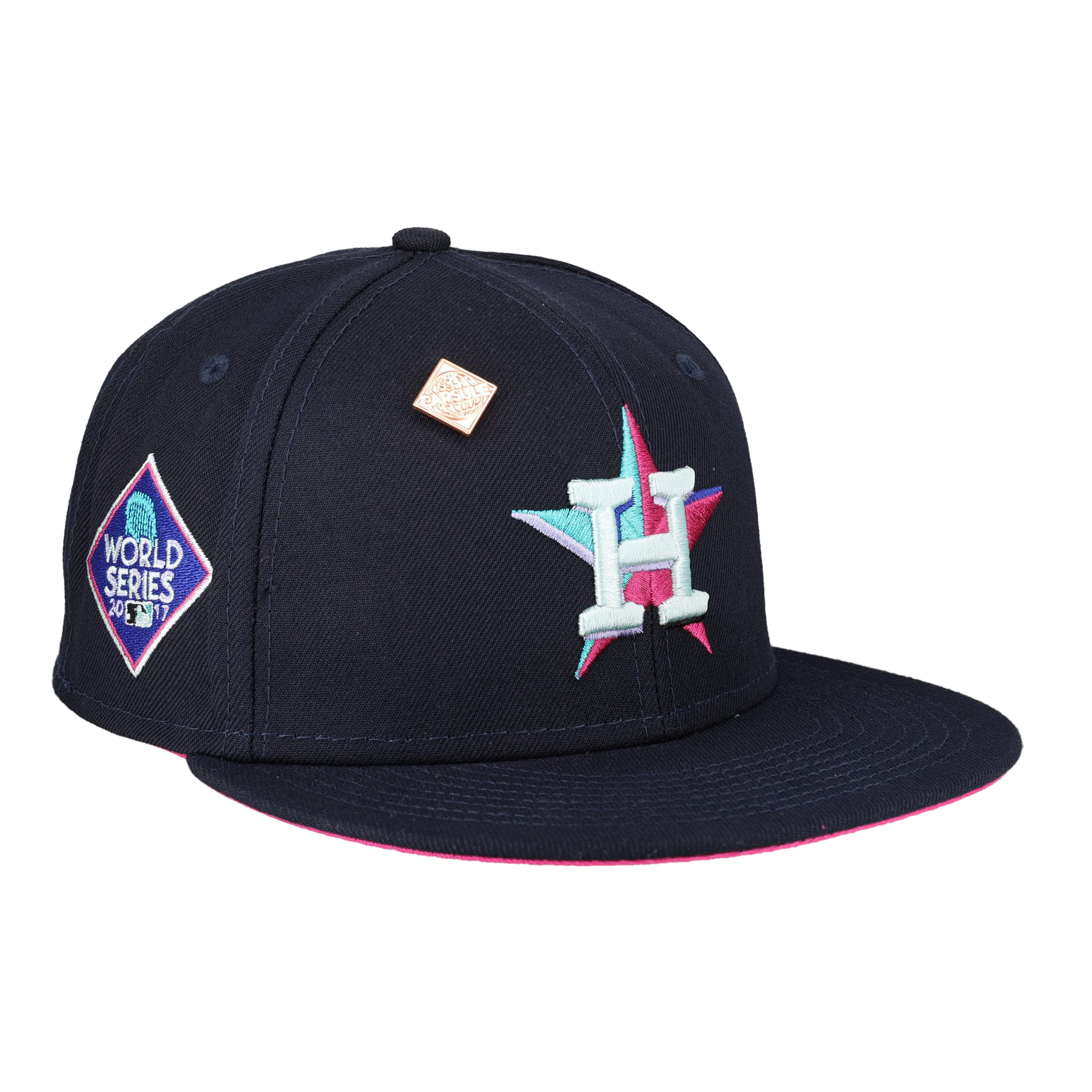 Houston Astros 2017 WS POLAR LIGHTS Navy-Pink Fitted Hat