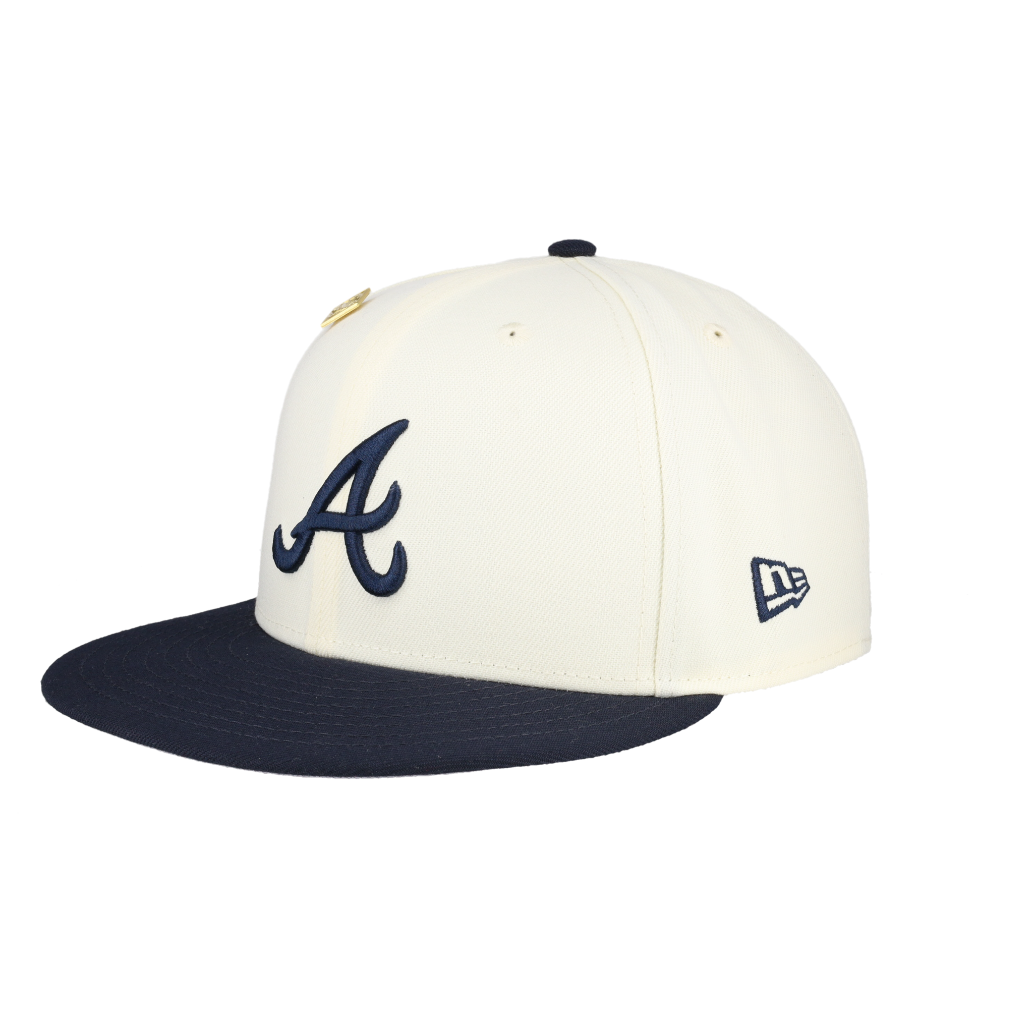 New Era Caps Atlanta Braves Chrome 59FIFTY Fitted Hat Chrome/Navy