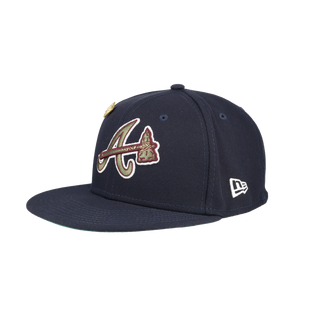 Atlanta Braves 40th Anniversary Patch Floral Collection Fitted Hat