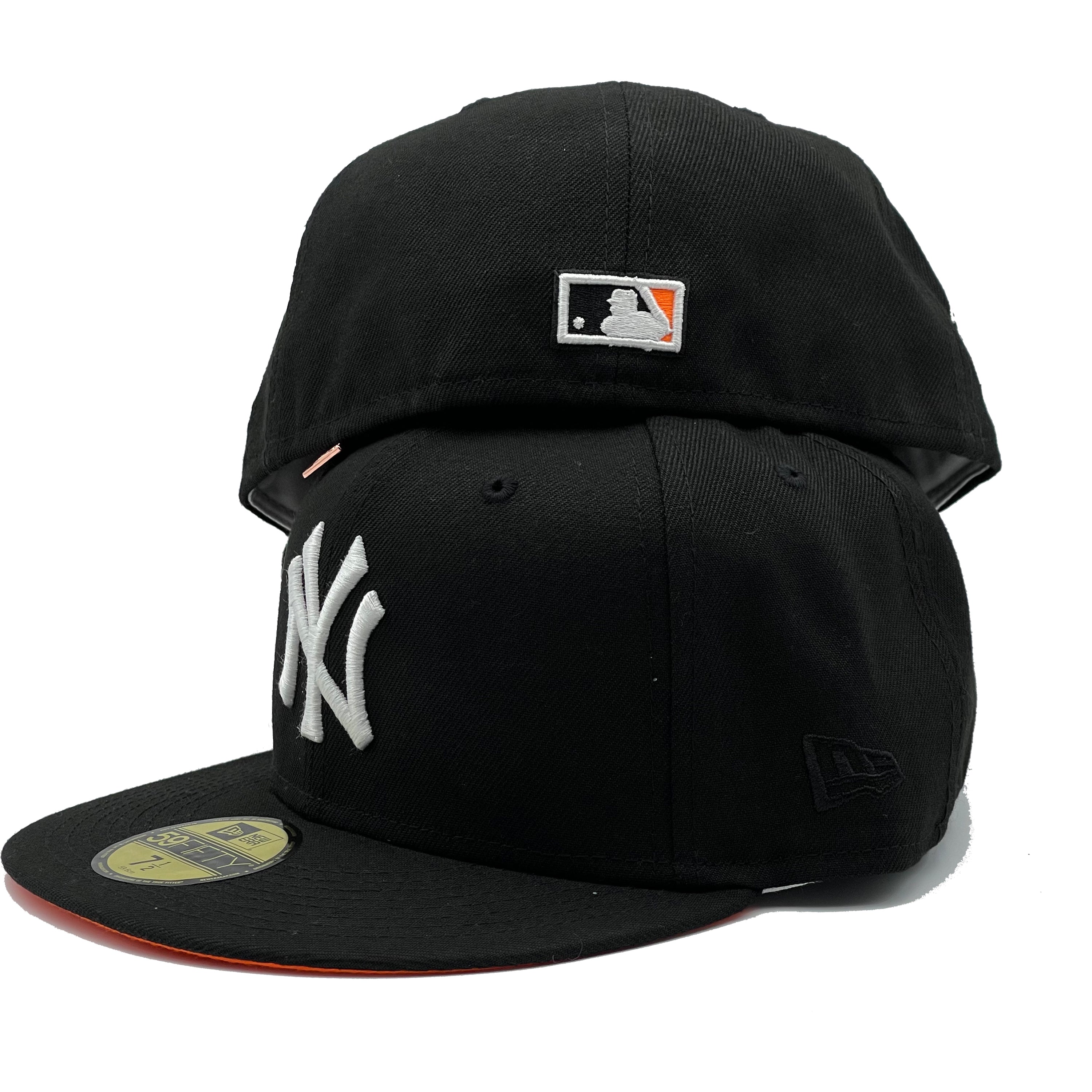 New York Yankees Flame Orange 1998 World Series Patch Fitted Hat