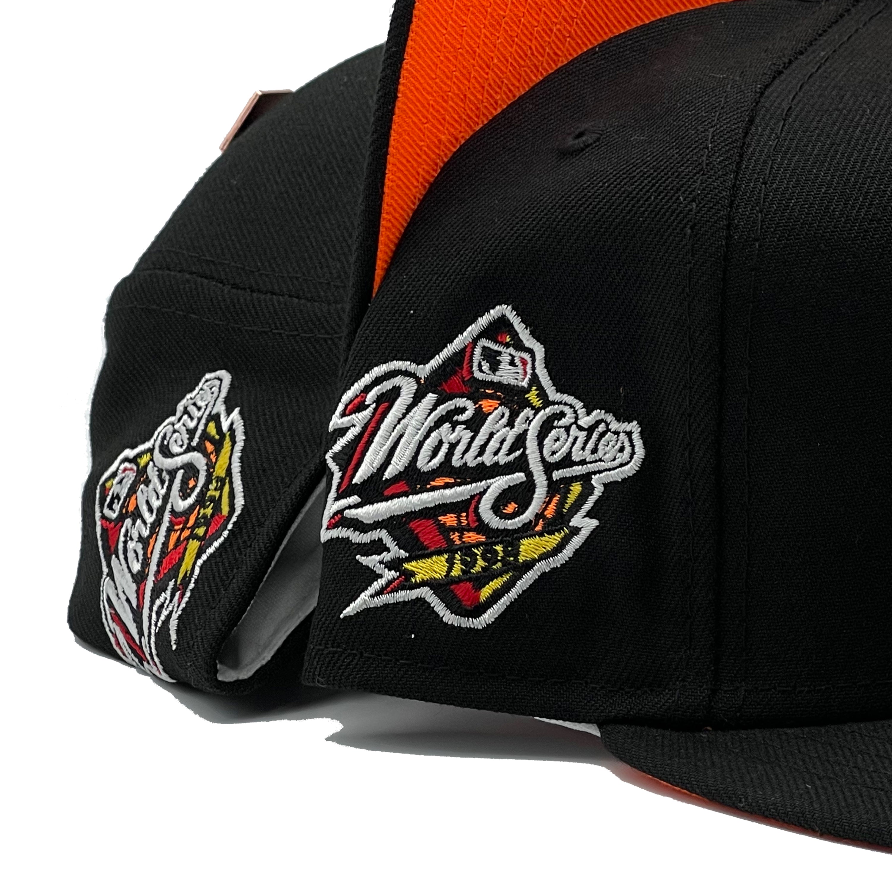 New York Yankees Flame Orange 1998 World Series Patch Fitted Hat